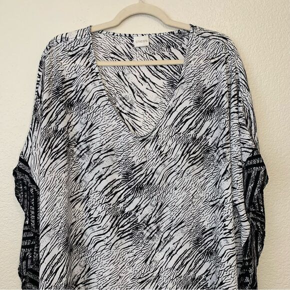 Chico’s Taffy High-Low Caftan Sleeve Tunic Kimono - Picture 3 of 12